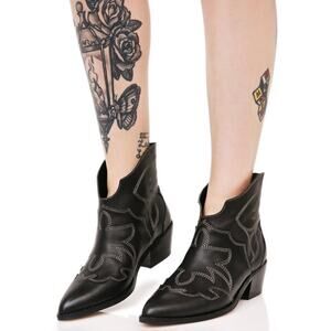 Chinese Laundry Black Fiona Western Booties Size 7